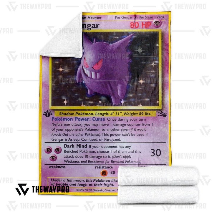 Pokemon-Gengar-Holo-1St-Edition-Bedding-Set-And-Quilt-Blanket-2