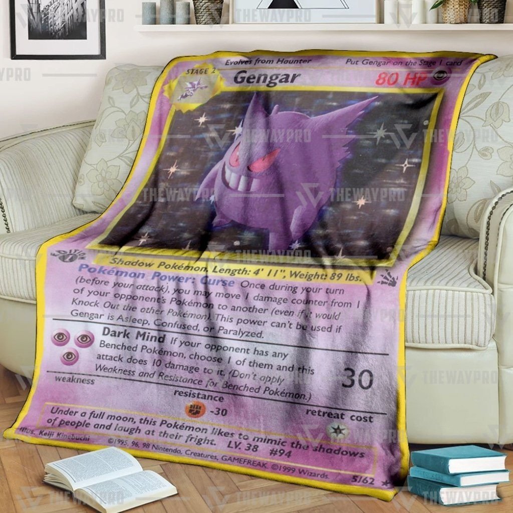 Pokemon Gengar Holo 1St Edition Blanket Pokemon Gengar Holo 1St Edition Blanket