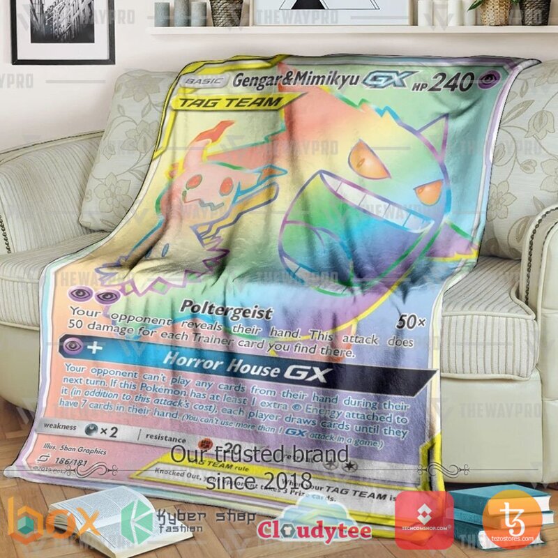 Pokemon Gengar Mimikyu Gx Blanket Pokemon Gengar Mimikyu Gx Blanket