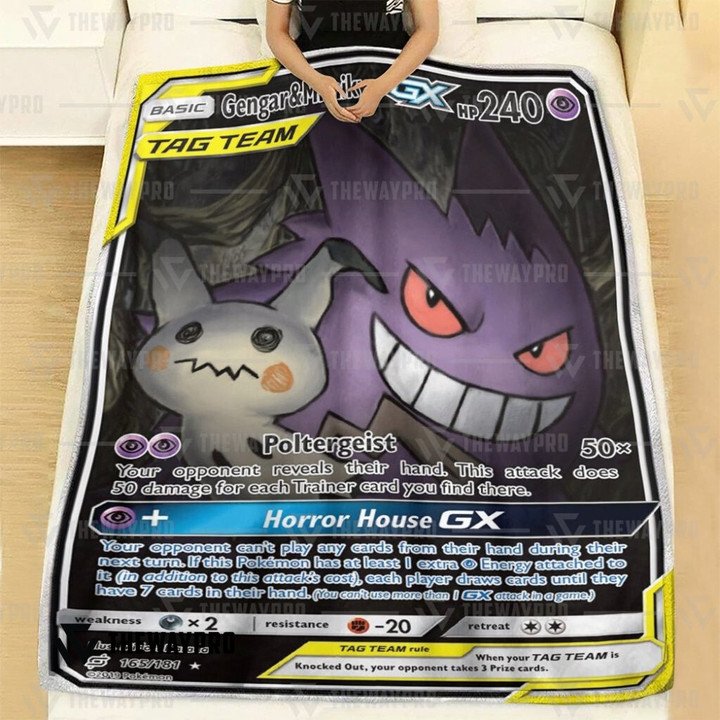 Pokemon-Gengar-Mimikyu-Gx-·Team-Up-Bedding-Set-And-Quilt-Blanket-1