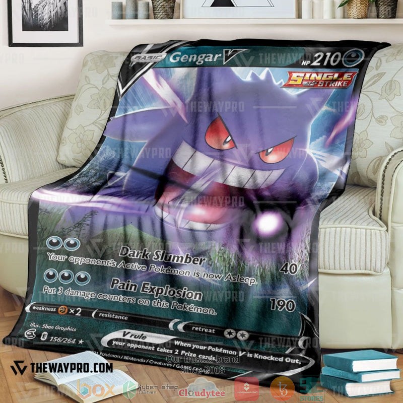 Pokemon Gengar V Fusion Strike Soft Blanket Pokemon Gengar V Fusion Strike Soft Blanket