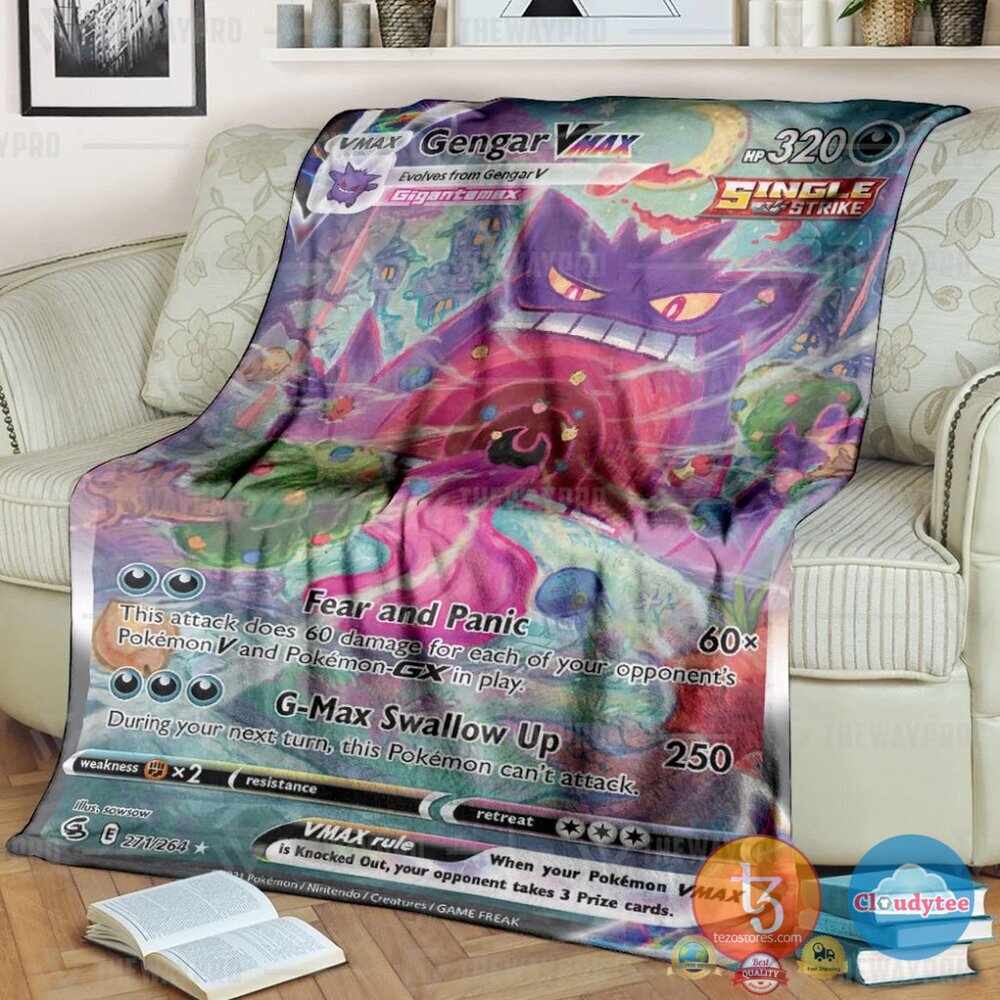 Pokemon Gengar Vmax Fusion Strike Blanket Pokemon Gengar Vmax Fusion Strike Blanket