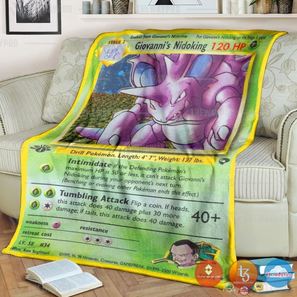 Pokemon Giovannis Nidoking Gym Challenge Blanket Pokemon Giovannis Nidoking Gym Challenge Blanket