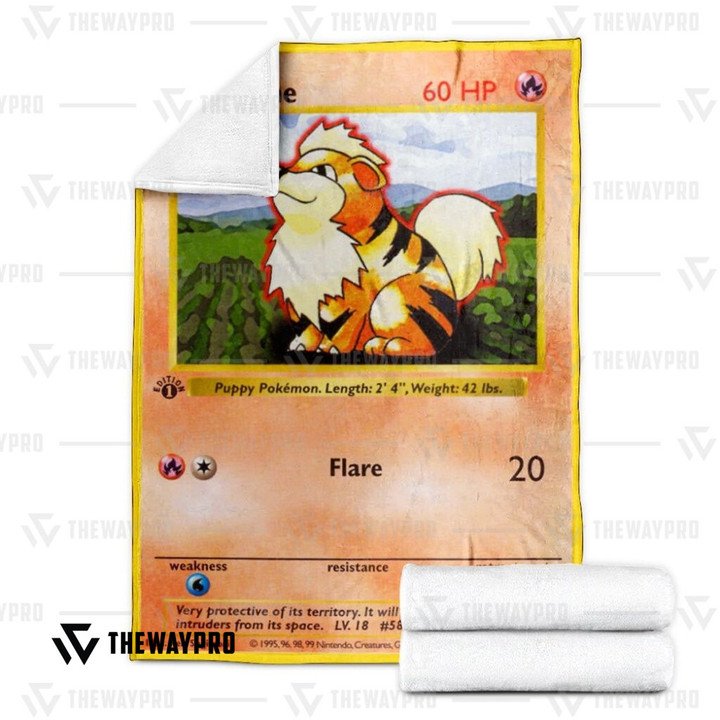 Pokemon-Growlithe-1St-Edition-Bedding-Set-And-Quilt-Blanket-2