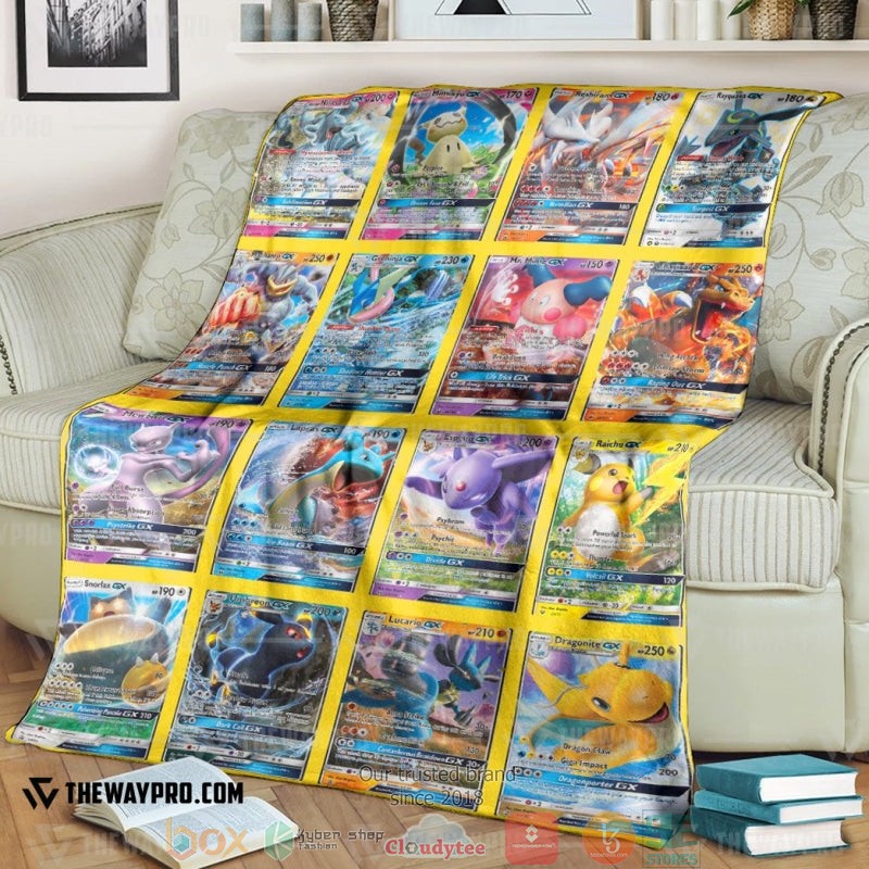 Pokemon Gx 2 Cards Version 3 Soft Blanket Pokemon Gx 2 Cards Version 3 Soft Blanket