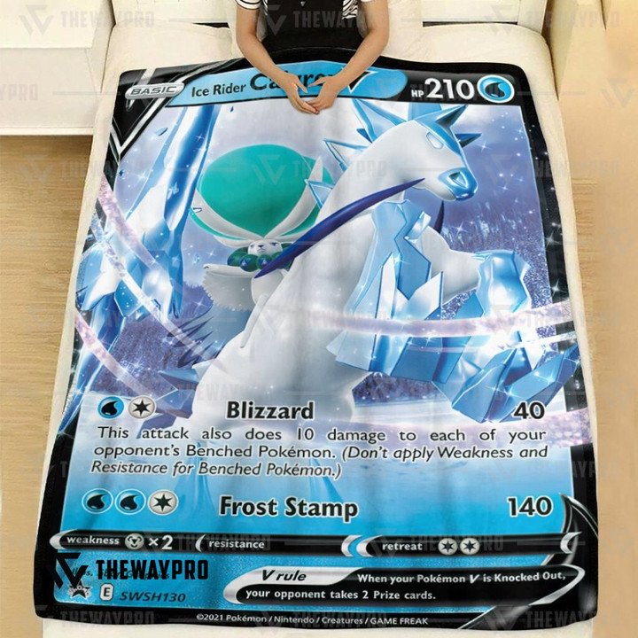 Pokemon-Ice-Rider-Calyrex-V-Bedding-Set-And-Quilt-Blanket-1