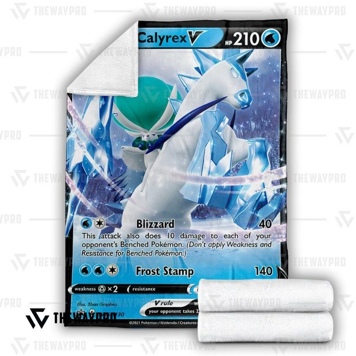 Pokemon-Ice-Rider-Calyrex-V-Bedding-Set-And-Quilt-Blanket-2