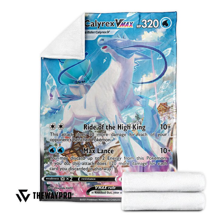 Pokemon-Ice-Rider-Calyrex-Vmax-Bedding-Set-And-Quilt-Blanket-2