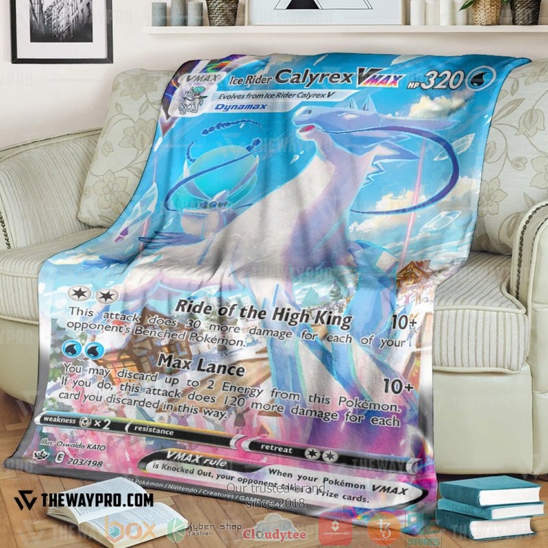 Pokemon Ice Rider Calyrex Vmax Soft Blanket Pokemon Ice Rider Calyrex Vmax Soft Blanket