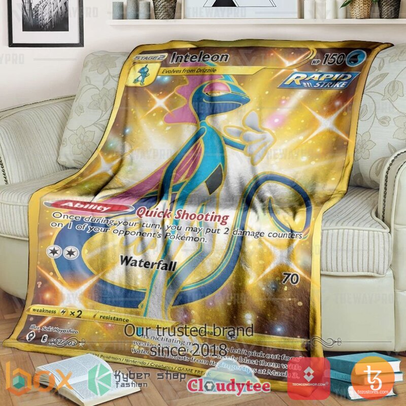 Pokemon Inteleon Evolving Skies Blanket 2 Pokemon Inteleon Evolving Skies Blanket 2