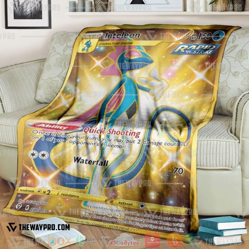 Pokemon Inteleon Evolving Skies Soft Blanket Pokemon Inteleon Evolving Skies Soft Blanket
