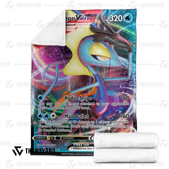 Pokemon-Inteleon-Vmax-Bedding-Set-And-Quilt-Blanket-2