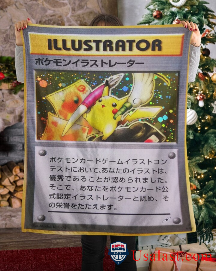 Pokemon Japanese Pikchu Illustrator Fleece Blanket Pokemon Japanese Pikchu Illustrator Fleece Blanket