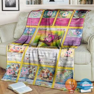 Pokemon Jigglypuff Cards Blanket