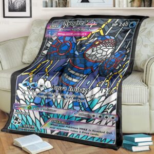 Pokemon Kyogre Hybrid Vmax Stain Glass Blanket