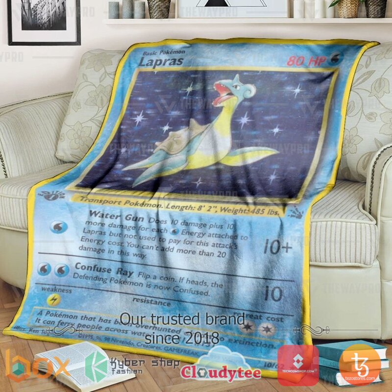 Pokemon Lapras Holo 1St Edition Blanket 2 Pokemon Lapras Holo 1St Edition Blanket 2