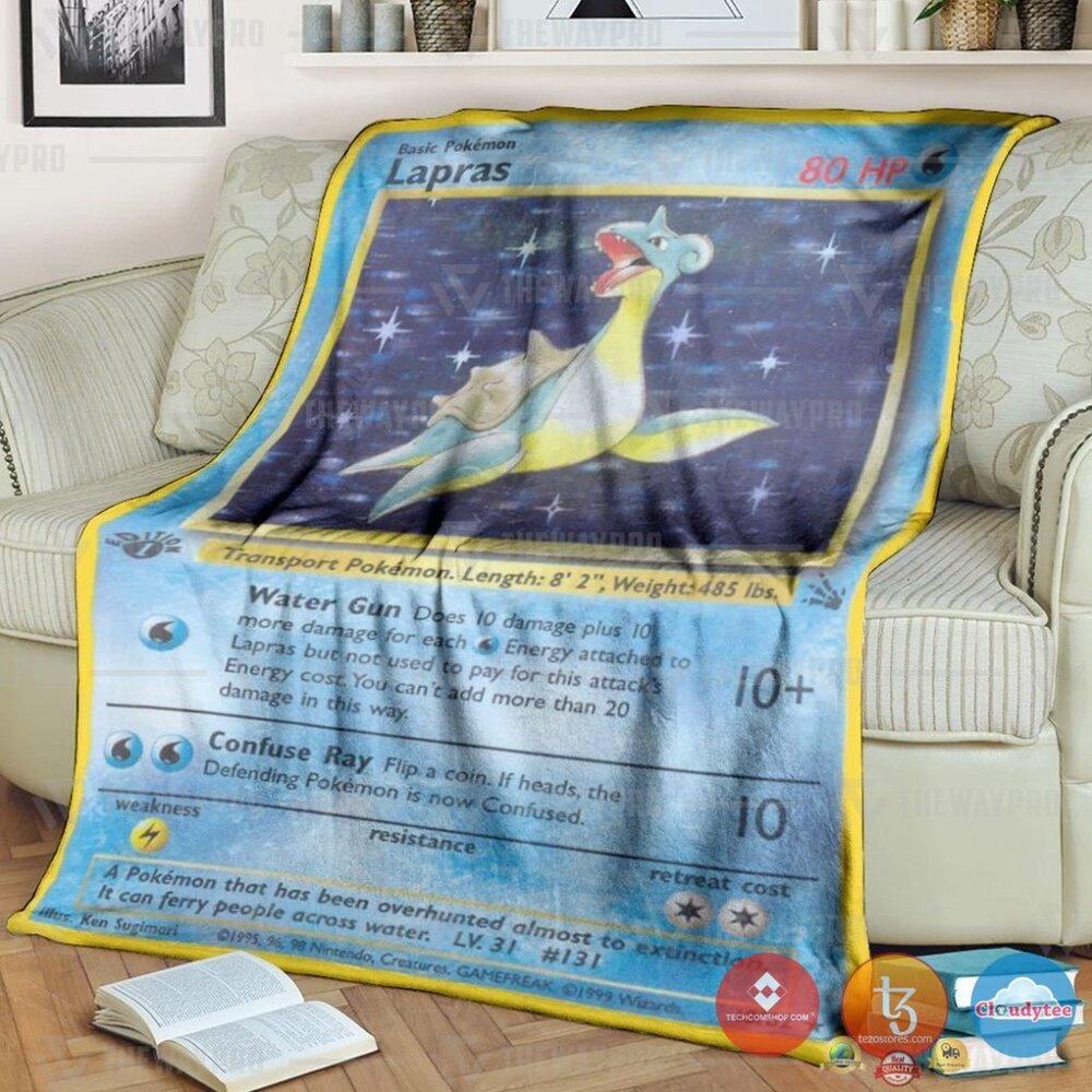Pokemon Lapras Holo 1St Edition Blanket Pokemon Lapras Holo 1St Edition Blanket