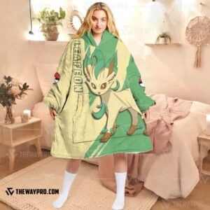 Pokemon Leafeon Fleece Hoodie Blanket