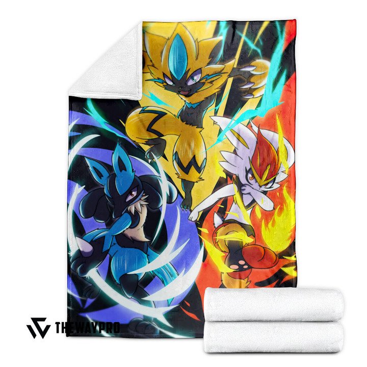 Pokemon-Lightning-Fire-Water-Bedding-Set-And-Quilt-Blanket-2