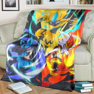 Pokemon Lightning Fire Water Bedding Set And Quilt Blanket