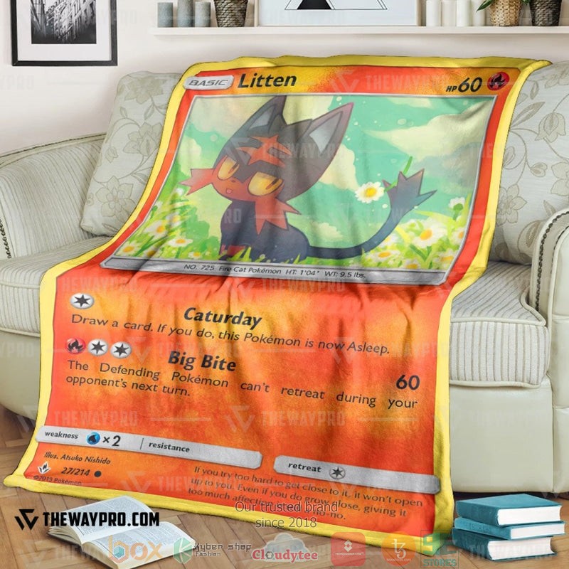 Pokemon Litten Unbroken Bonds Soft Blanket Pokemon Litten Unbroken Bonds Soft Blanket