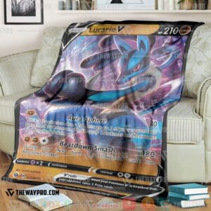 Pokemon Lucario V Soft Blanket