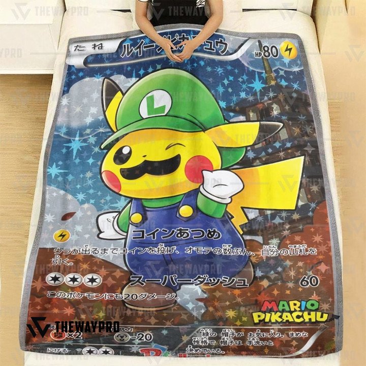 Pokemon-Luigi-Pikachu-Bedding-Set-And-Quilt-Blanket-1