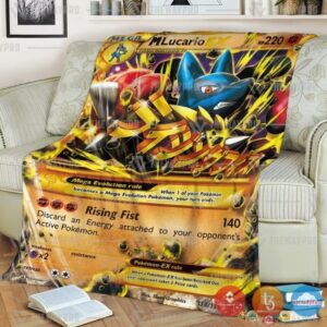 Pokemon M Lucario Ex Furious Fists Blanket