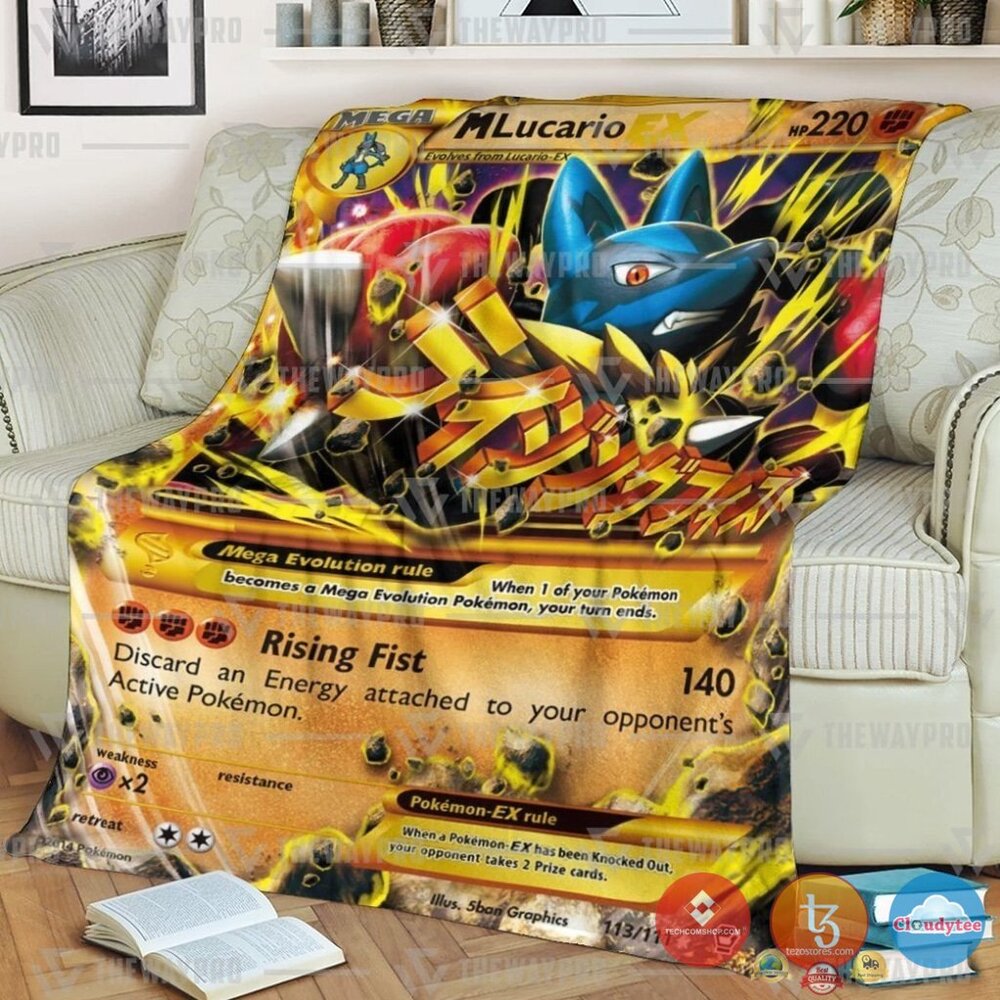Pokemon M Lucario Ex Furious Fists Blanket Pokemon M Lucario Ex Furious Fists Blanket