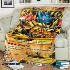 Pokemon M Lucario Furious Fists Soft Blanket