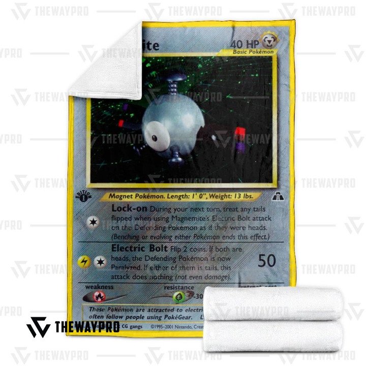 Pokemon-Magnemite-Holo-1St-Edition-Bedding-Set-And-Quilt-Blanket-2