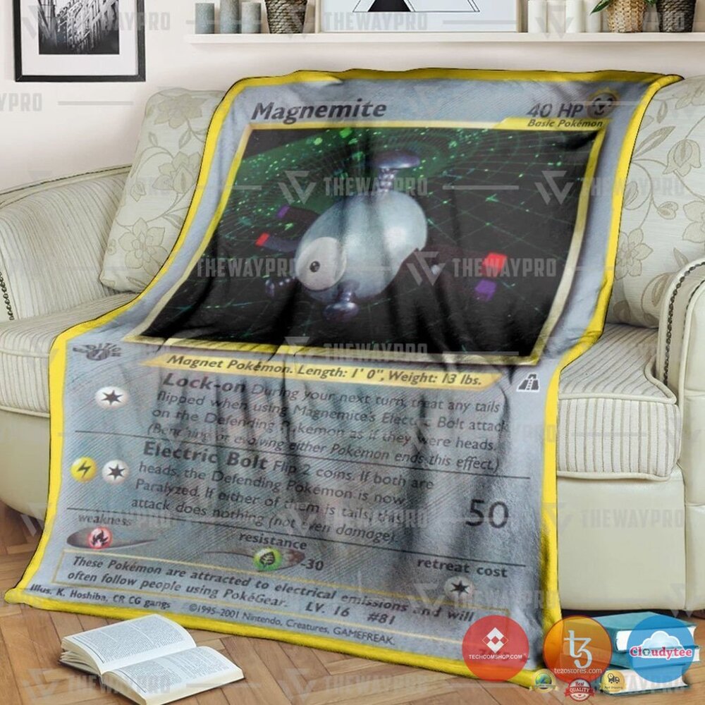 Pokemon Magnemite Holo 1St Edition Blanket Pokemon Magnemite Holo 1St Edition Blanket