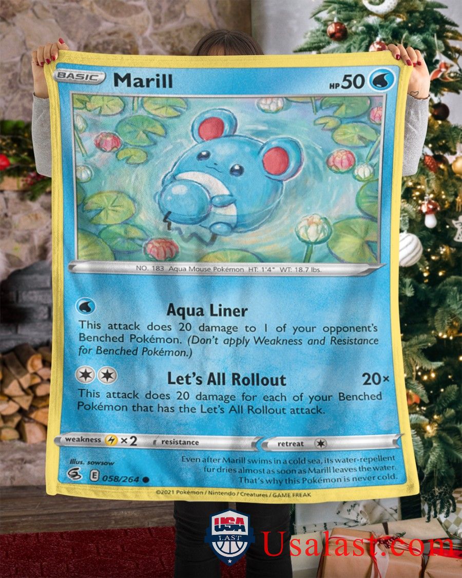 Pokemon Marill Fusion Strike Blanket Pokemon Marill Fusion Strike Blanket