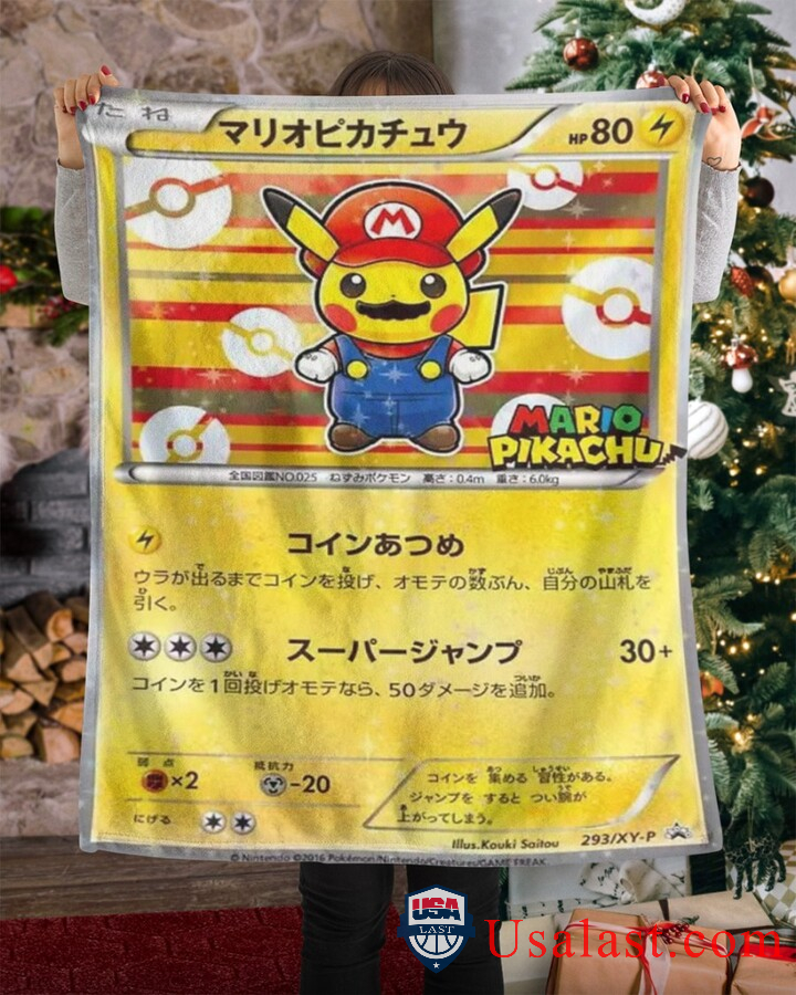 Pokemon Mario Pikachu Japanese Fleece Blanket Pokemon Mario Pikachu Japanese Fleece Blanket