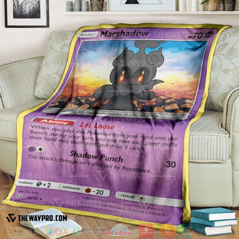 Pokemon Marshadow Shining Legends Soft Blanket Pokemon Marshadow Shining Legends Soft Blanket