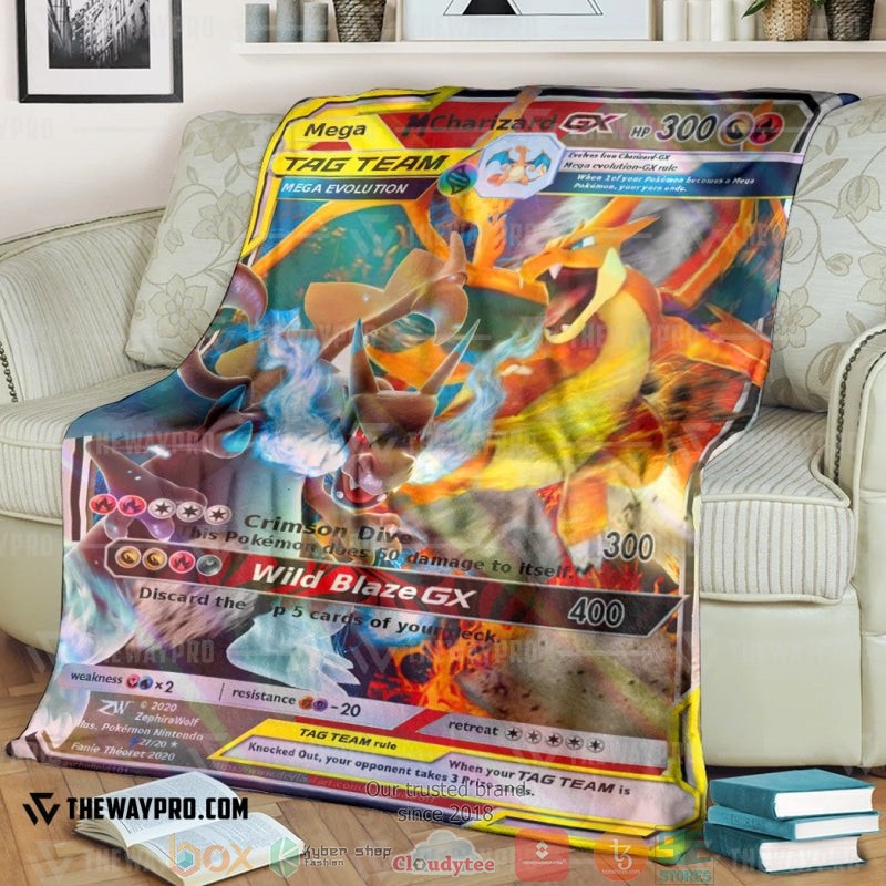 Pokemon Mega Tag Team Charizard Soft Blanket Pokemon Mega Tag Team Charizard Soft Blanket