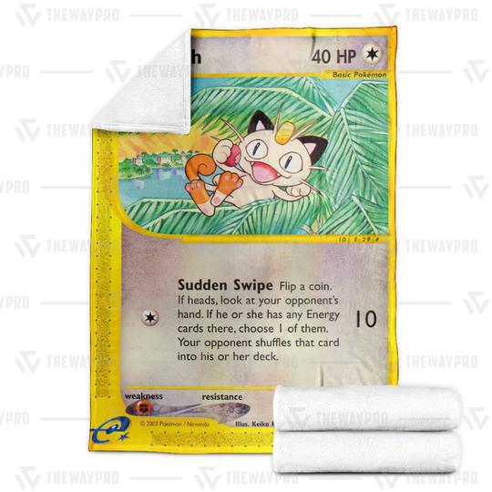 Pokemon-Meowth-Skyridge-Soft-Blanket-1