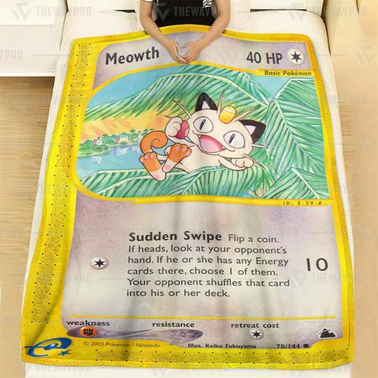 Pokemon-Meowth-Skyridge-Soft-Blanket-2