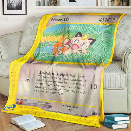 Pokemon-Meowth-Skyridge-Soft-Blanket-3