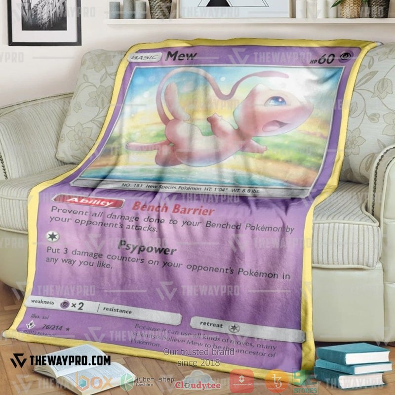 Pokemon Mew Bench Barrier Soft Blanket Pokemon Mew Bench Barrier Soft Blanket