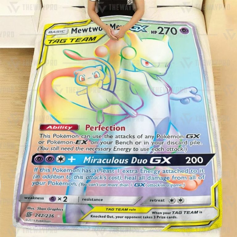 Pokemon-Mewtwo-And-Mew-Gx-Blanket-1