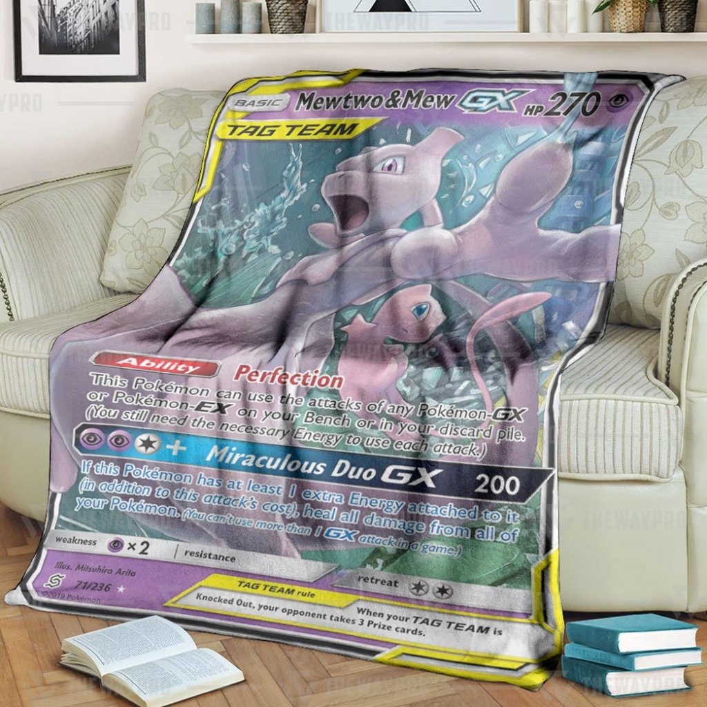 Pokemon Mewtwo Mew Gx Unified Minds Blanket Pokemon Mewtwo Mew Gx Unified Minds Blanket
