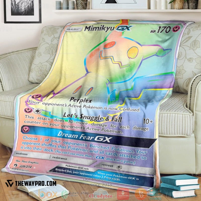 Pokemon Mimikyu Gx Lost Thunder Soft Blanket Pokemon Mimikyu Gx Lost Thunder Soft Blanket