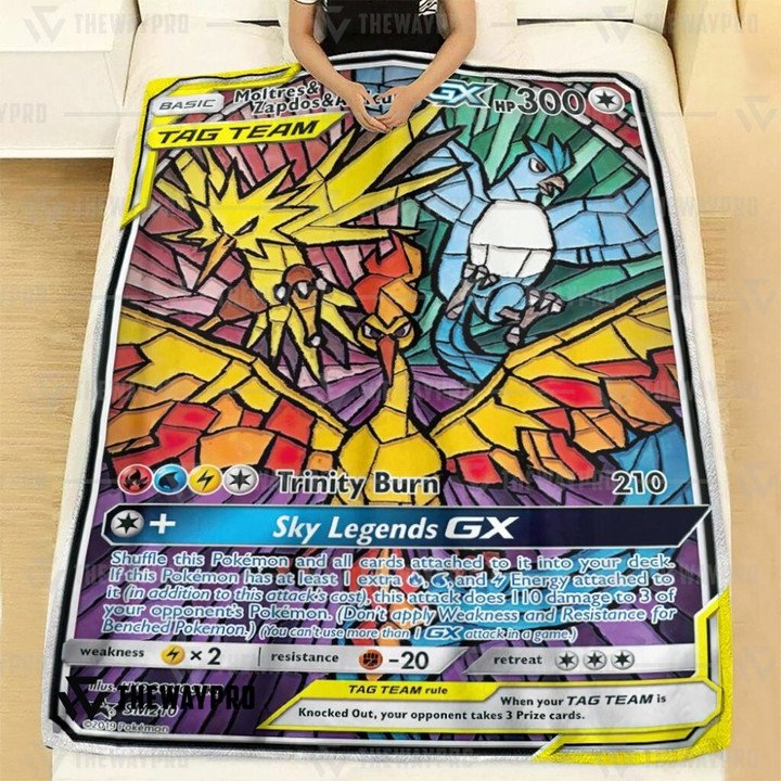 Pokemon-Moltres-Zapdos-Articuno-Gx-Bedding-Set-And-Quilt-Blanket-1