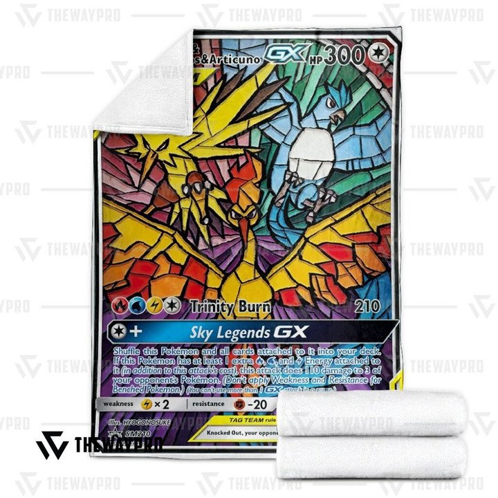 Pokemon-Moltres-Zapdos-Articuno-Gx-Bedding-Set-And-Quilt-Blanket-2