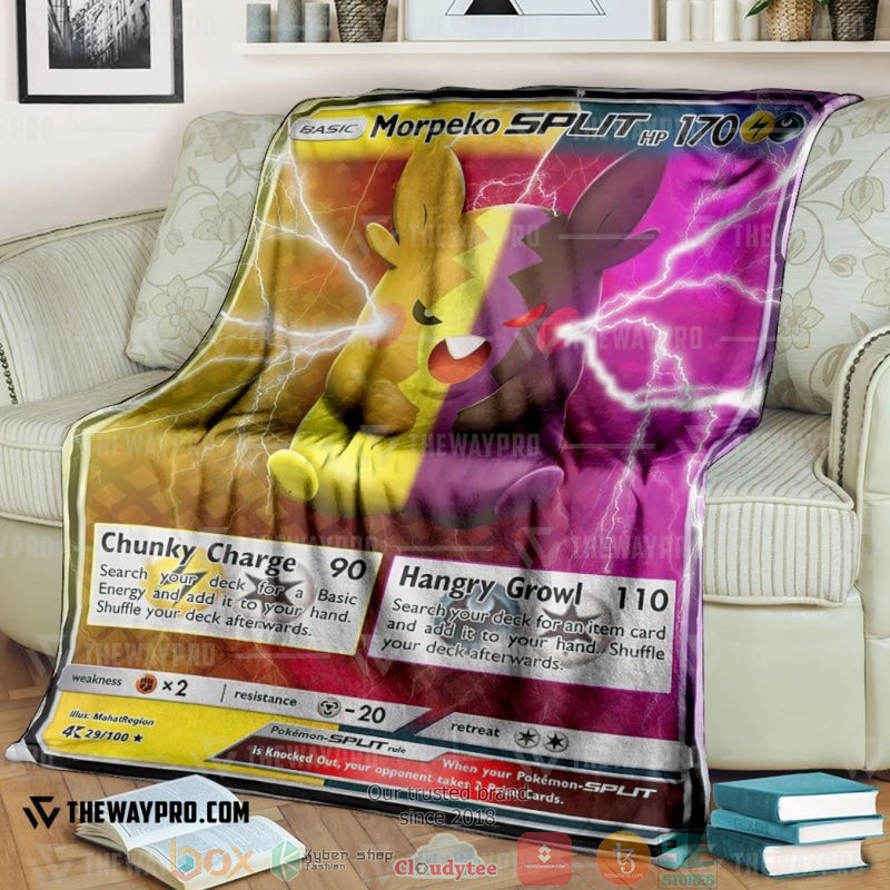 Pokemon Morpeko Split Soft Blanket Pokemon Morpeko Split Soft Blanket