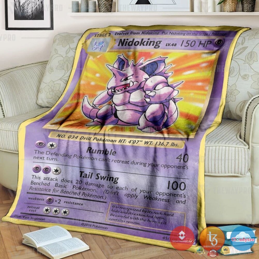 Pokemon Nidoking Evolutions Blanket Pokemon Nidoking Evolutions Blanket