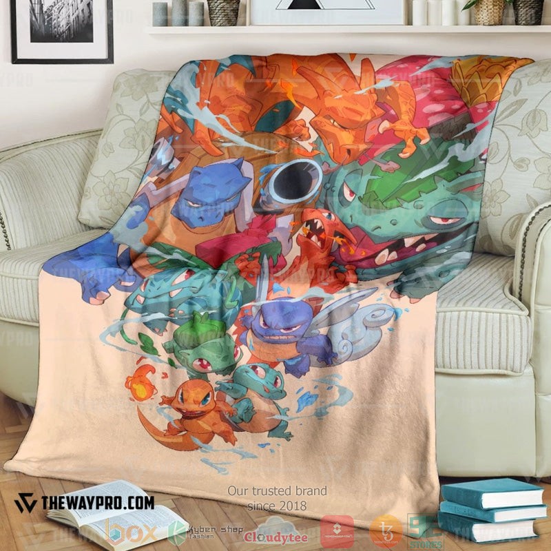 Pokemon Old School Soft Blanket Pokemon Old School Soft Blanket