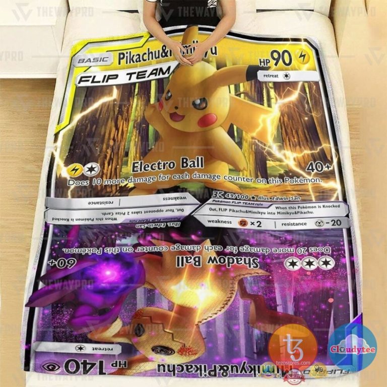 Pokemon-Pikachu-And-Mimikyu-Flip-Team-Blanket-1