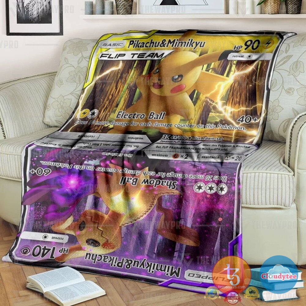 Pokemon Pikachu And Mimikyu Flip Team Blanket Pokemon Pikachu And Mimikyu Flip Team Blanket